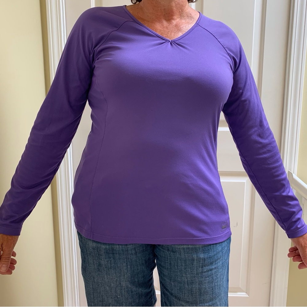 Purple REI long sleeve shirt with mesh